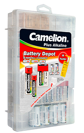 Battery Depot - 10 x LR06 + 8 x LR03 + 2 x 9V + 8 x Adapt. + 1 x Tester