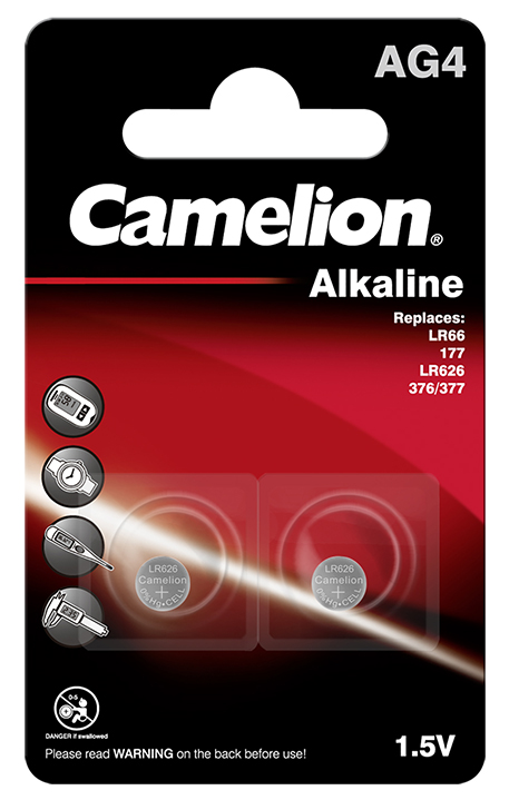 AG 4 / LR66 / LR626 / 377 - 1.5 Voltios - Blister con 2 pilas