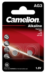 [120 50203] AG 3 / LR41 / LR736 / 392 - 1.5 Voltios - Blister con 2 pilas