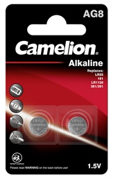 [120 50208] AG 8 / LR55 / LR 1121 / 391 - 1.5 Voltios - Blister con 2 pilas